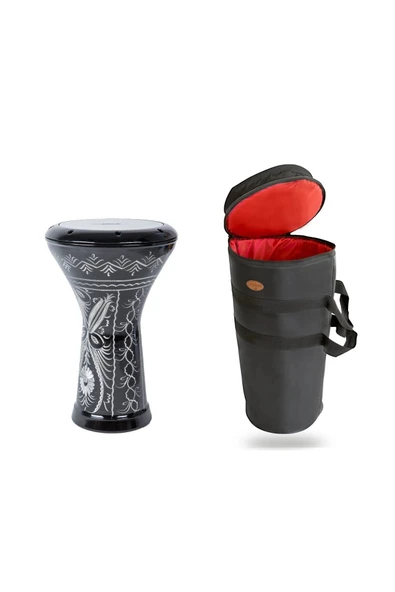 Profesyonel Darbuka Mısır Erzincan Işlemeli Motifli Kılıf ve Alyan Hediyeli Özel Kutulu Ahşap Pena ürün görseli 1
