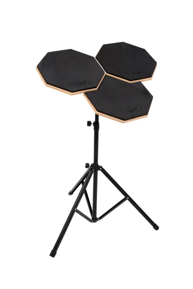 Bateri Davul Drum Pratik Çalışma Pedi ve Standlı Full Setup - Resim 2