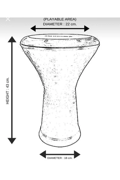 Siyah Mısır Darbuka - Resim 3