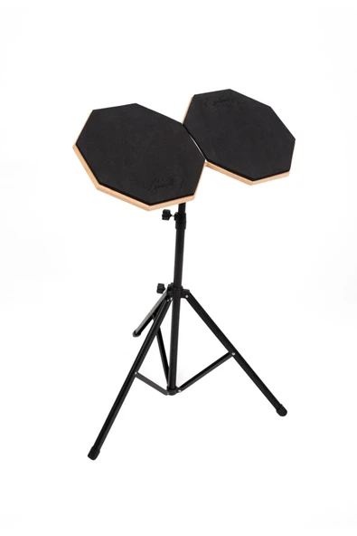 Bateri Davul Drum Pratik Çalışma Pedi ve Standlı Full Setup - Resim 3