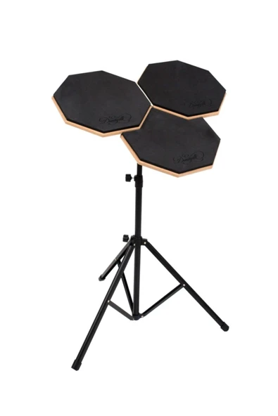 Bateri Davul Drum Pratik Çalışma Pedi Ve Standı Baget 3'lü Set Çantalı ürün görseli 1
