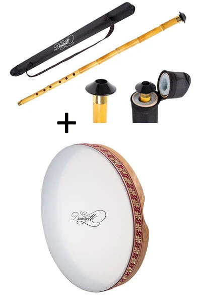 Bendir 42 Cm Ve Kamış Ney Kılıf - Türk Musikisinin Vazgeçilmezi - Fiyat Avantajlı Paket ürün görseli 1