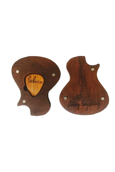 Kişiye Özel Isim Yazılabilir Ahşap Gitar Pena Kutusu - Gitaristler Icin Özel Tasarım ürün görseli 1