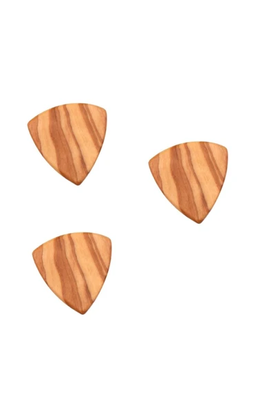3 Adet Profesyonel Agac Ahşap Gitar Ukulele Penası Wooden Guitar Picks Kiraz Ağacı ürün görseli 1