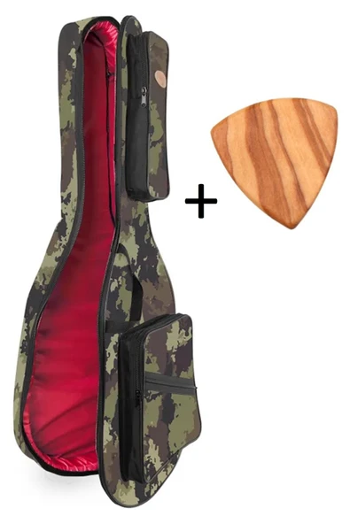 Profesyonel Su Geçirmez 20 Mm Pedli Gigbag Akustik Gitar Kılıfı Kamuflaj Ahşap Pena ürün görseli 1