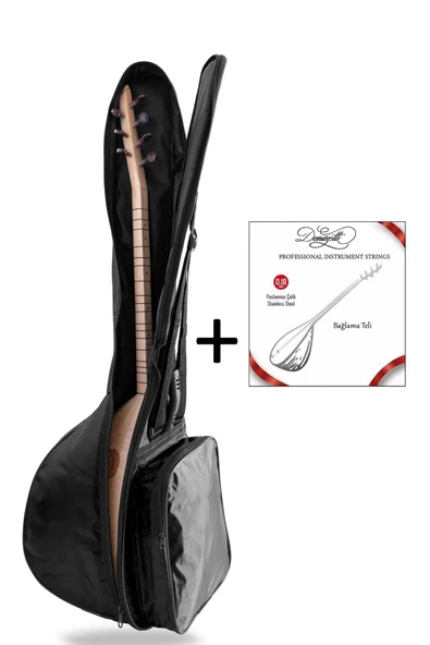Soft Case Kısa Sap Bağlama Saz Kılıfı Siyah Od44 Tel Takımı Hediye ürün görseli 1