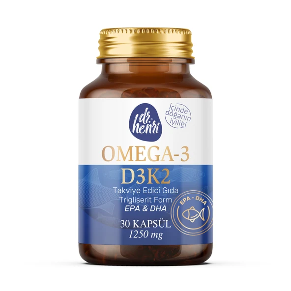 Balık Yağı Içeren Omega-3 D3 & K2 Vitamin 30 Tablet Takviye Edici Gıda ürün görseli 1