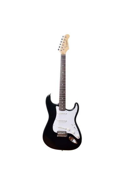 Elektro Gitar M.work Siyah Beyazı + Yedek Tel + Kılıf + Pena ürün görseli 1
