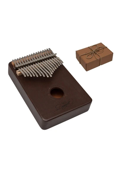 Kalimba Full Set - Hediye Paketi- Stant-parmak Koruyucu Kahverengi ürün görseli 1