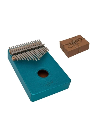 Kalimba Full Set  Paketi Stant Parmak Koruyucu Turkuaz ürün görseli 1