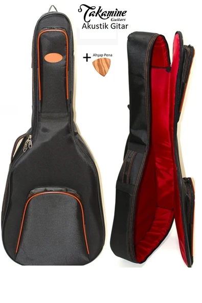 Uyumlu Akustik Gitar Kılıfı Siyah Taşıma Çantası Gigbag Softcase Ahşap Pena ürün görseli 1