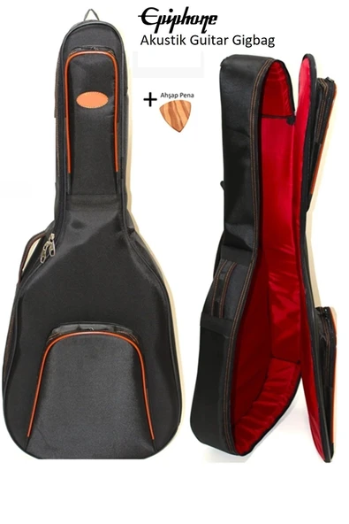 Uyumlu Akustik Gitar Kılıfı Siyah Taşıma Çantası Gigbag Softcase Ahşap Pena ürün görseli 1
