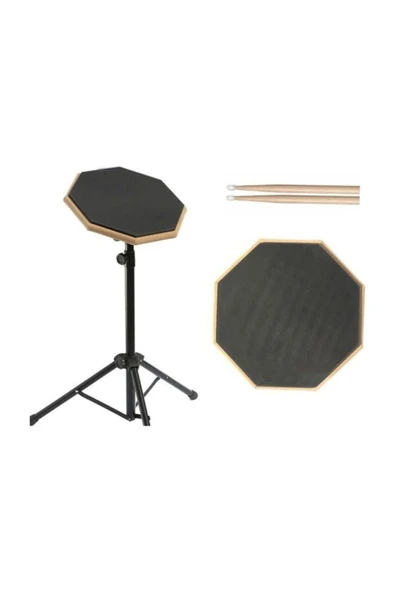 Bateri Davul Drum Pratik Çalışma Pedi ve Standı + Baget  Donizetti ürün görseli 1