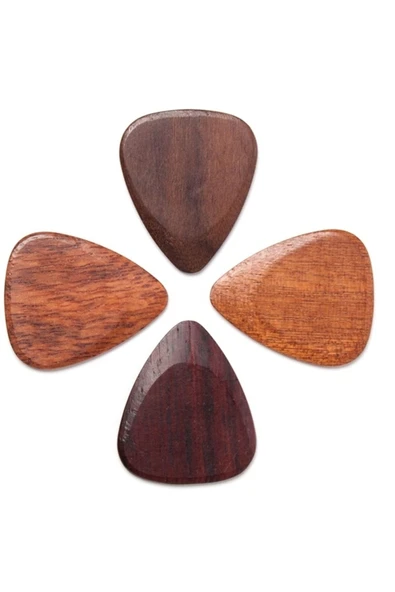 Profesyonel 1 Adet Ahşap Gitar Penası Wooden Guitar Picks Erik Ağacı ürün görseli 1
