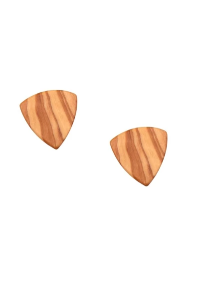 2 Adet Profesyonel Ahşap Gitar Ukulele Penası Wooden Guitar Picks Kiraz Ağacı ürün görseli 1
