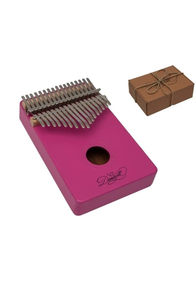 Kalimba Full Set - Hediye Paketi- Stant-parmak Koruyucu Pembe ürün görseli 1