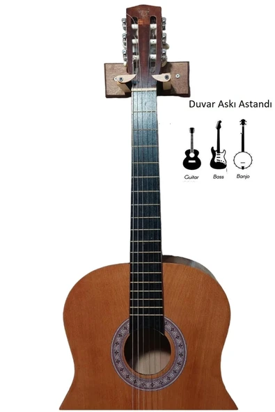 Dekoratif Ahsap Tasarım Sehpa Akustik - Klasik - Elektro - Electric - Bass Gitar Duvar Standı ürün görseli 1