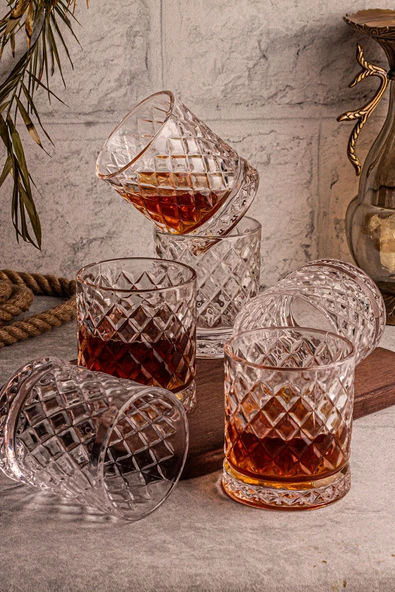 Snippy Madrid - 6'lı Cam Bardak 250 ml El Yapımı Meşrubat Bardağı ürün görseli 1