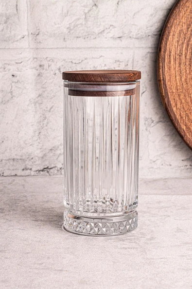 Snippy Mira Ahşap Vakumlu Kapaklı Cam Saklama Kabı 450 ml ürün görseli 1