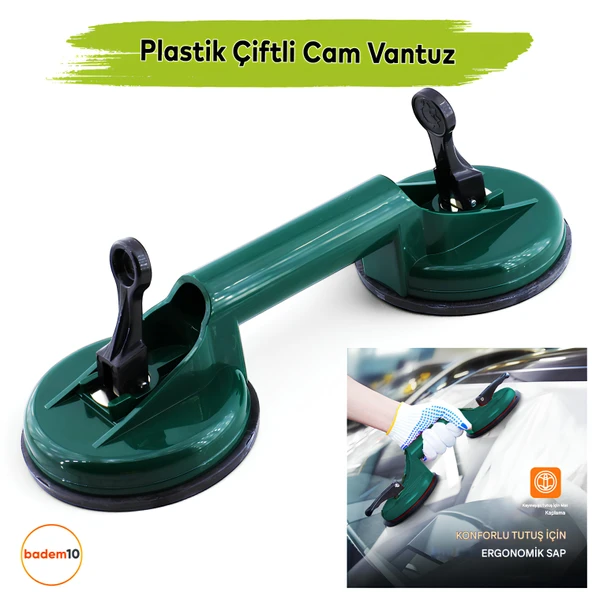 Çiftli Vantuz Cam Vakumlu Fayans Ahşap Tutucu Taşıma Araba Kaporta Göcük Çektirme 2'li Plastik ürün görseli 1