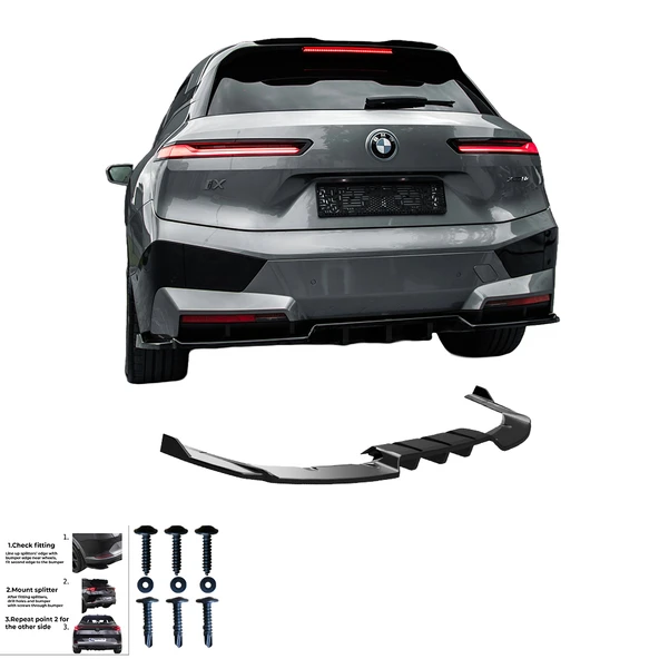 BMW iX M-Pack i20 2021+ Arka Orta Difüzör (2 Pcs) ürün görseli 1