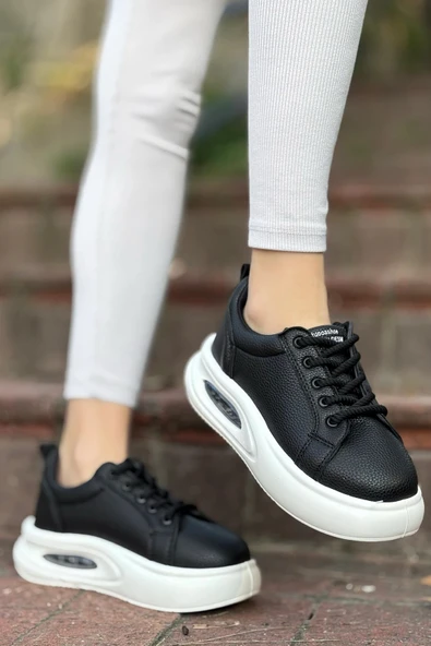 Günlük Kadın Sneaker Örgü Bağcıklı Hafif Kalın Yüksek Balon Taban Yürüyüş Spor Ayakkabı 5750 ürün görseli 1