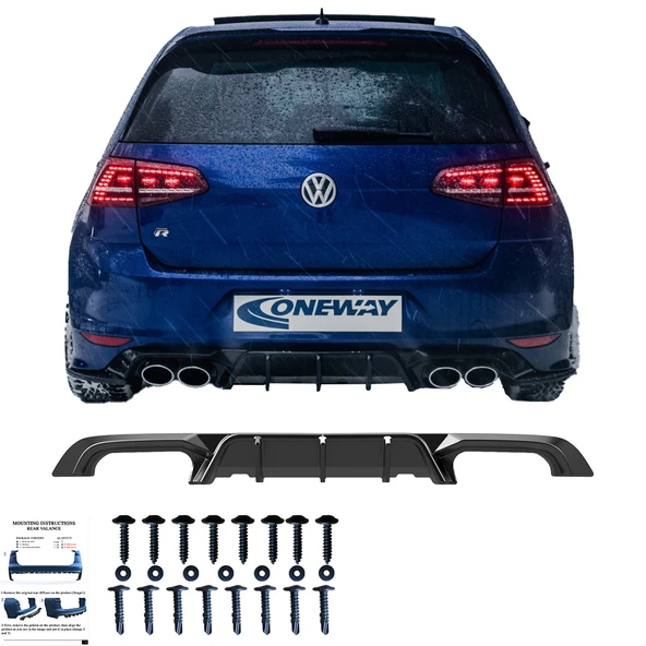VW Golf Mk7 R 2013-2016 Arka Difüzör ürün görseli 1