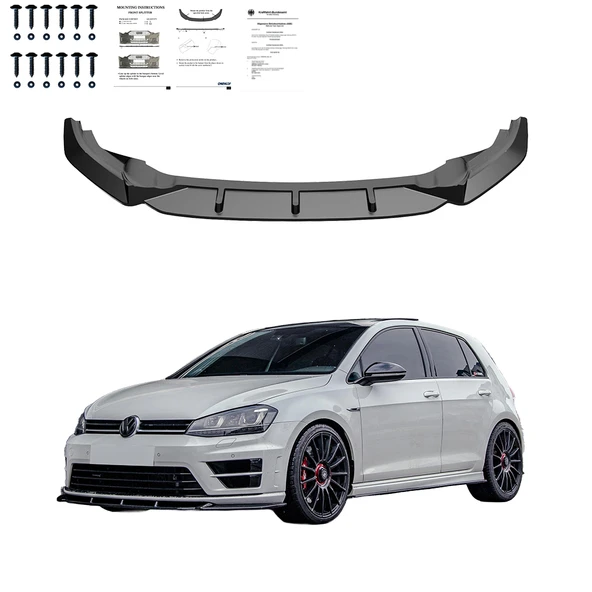 VW Golf Mk7 R 2013 - 2016 Ön lip Version 2 - Resim 3
