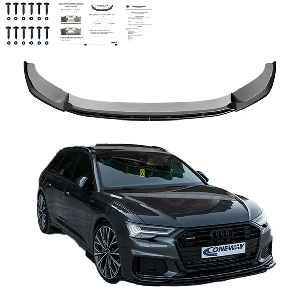 AUDI S6 A6 S-Line C8 Sedan Avant 2019-2023 Ön Lip AUDI S6 A6 S-Line C8 Makyajlı Sedan Avant 2024 sonrası Ön Lip Version 3 2 Parça ürün görseli 1