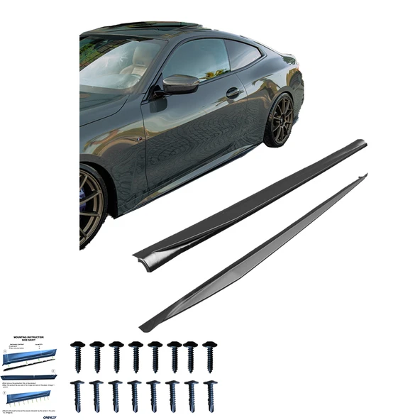 BMW 4 Series ( Coupe / Cabrio ) G22 M440i / M-Pack 2020-2024 Marşpiyel Altı Lip /  BMW 4 Series ( Coupe / Cabrio ) G22 Makyajlı M440i / M-Pack 2024+ Marşpiyel Altı Lip (2 Pcs) ürün görseli 1