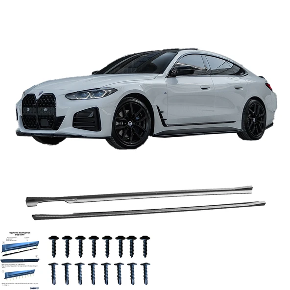 BMW 4 Series G26 Grand Coupe M-Pack / M440i / i4 2020+ Marşpiyel Altı Lip (2 Pcs) ürün görseli 1