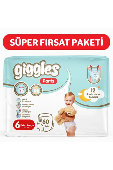 Pants Külotlu Bebek Bezi 6 Numara XLarge 60 Adet ürün görseli 1