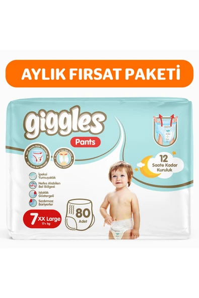Pants Külotlu Bebek Bezi 7 Numara XXLarge 80 Adet ürün görseli 1