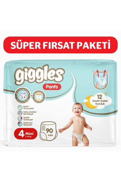 Pants Külotlu Bebek Bezi 4 Numara Maxi 90 Adet ürün görseli 1