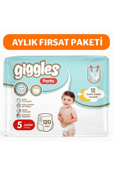 Pants Külotlu Bebek Bezi 5 Numara Junior 120 Adet ürün görseli 1