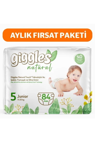 Natural 5 Numara Juniour Pamuklu Bebek bezi 84 Adet ürün görseli 1