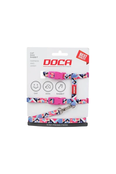 DOCA  Premium Geometry Kedi Köpek Ve Tavşan Göğüs Tasması ürün görseli 1
