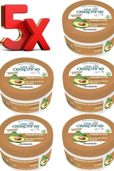 Cire Aseptine 5 Adet oft Avokado Özlü Prebiyotik El, Yüz & Vücut Yoğun Nemlendirici Bakım Kremi 30 Ml ürün görseli 1