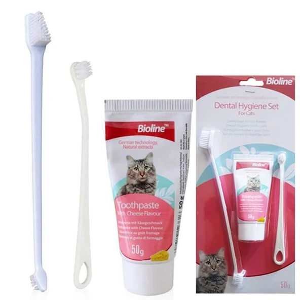 Bioline Peynir Aromalı Kedi Ağız Bakım Seti ürün görseli 1