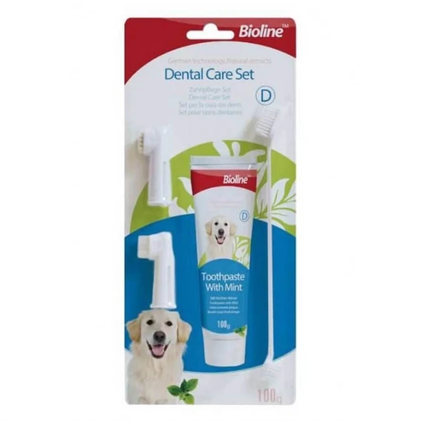 Bioline Nane Aromalı Köpek Ağız Bakım Seti 100 gr ürün görseli 1
