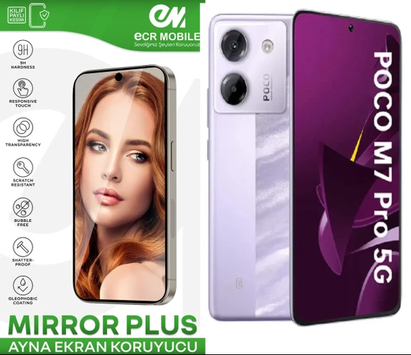 Poco M7 Pro ile Uyumlu Esnek Ayna(Mirror) 9H Nano Ekran Koruyucu ürün görseli 1