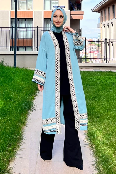 Düz Orta Kadın Yeşil Kimono - 10166 ürün görseli 1