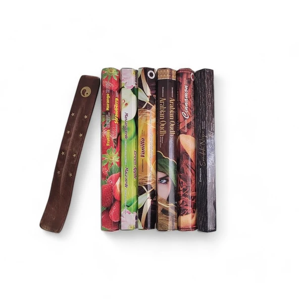 Srtrawberry, Apple, Vanilla, Arabian Qudh, Cinnamon, Sandal 6x20 Tütsü-Hediyeli ürün görseli 1