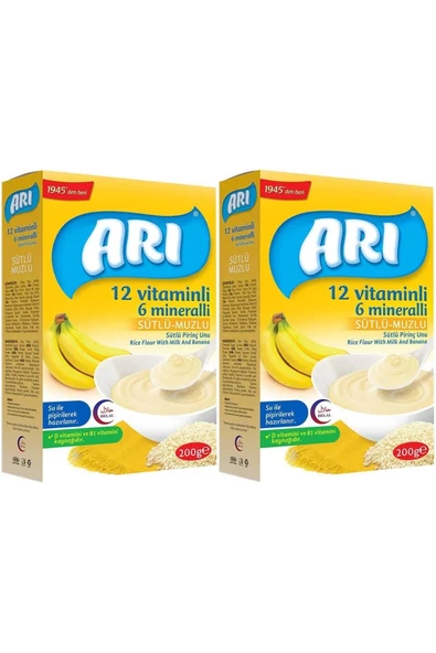 Pirinç Unu 200 gr Sütlü Muzlu 12 Vitminli 6 Minarelli 2'li Set ürün görseli 1