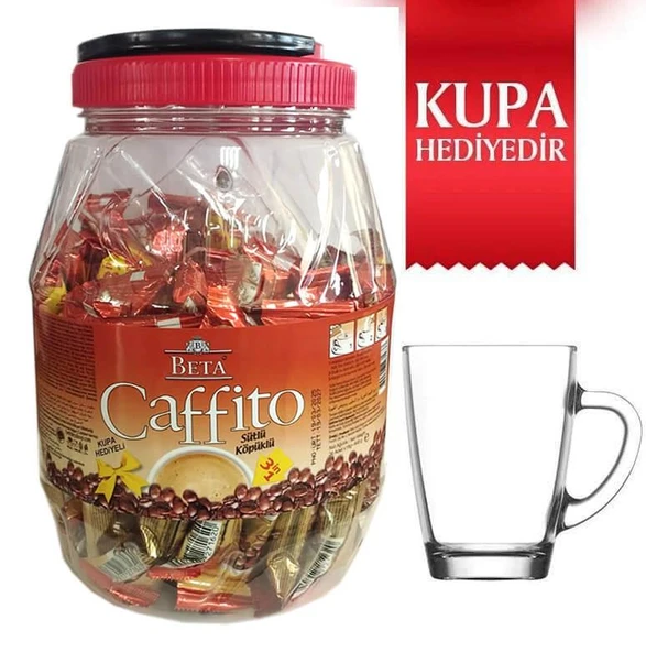 Beta Caffıto 3'ü1 Arada Sütlü Köpüklü Pet Kavanoz 36x18 g, Cam Kupa Hediyeli,Pet Kavanoz Ambalajda ürün görseli 1