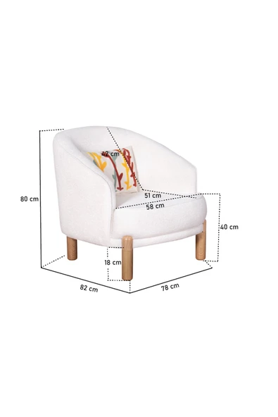 Kilim Mobilya Bohera Bohem Berjer Gri - Resim 4