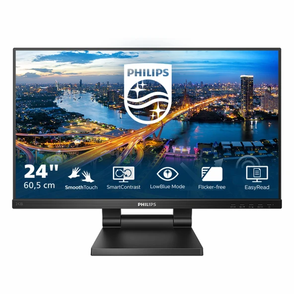 Philips 242B1TC 23.8" 75Hz 4Ms VGA+HDMI+DP+USB FullHD FreeSync IPS Touch Vesa Monitör ürün görseli 1