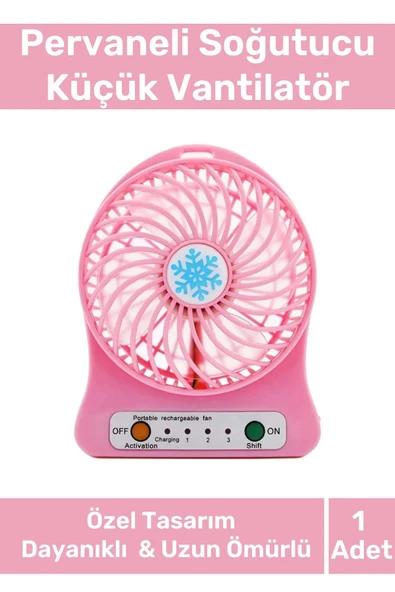 Premium Usb Şarjlı 3 Kademeli Sessiz Taşınabilir Mini Fan Pervaneli Soğutucu Küçük Vantilatör ürün görseli 1