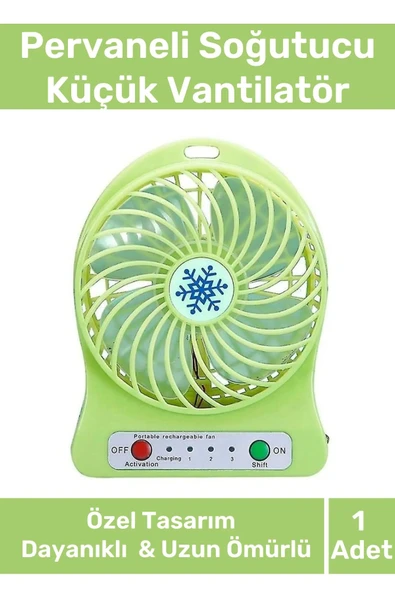 Premium Usb Şarjlı 3 Kademeli Sessiz Taşınabilir Mini Fan Pervaneli Soğutucu Küçük Vantilatör ürün görseli 1