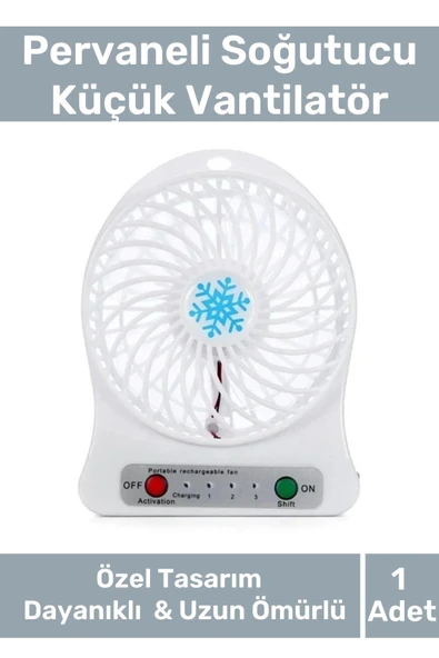 Premium Usb Şarjlı 3 Kademeli Sessiz Taşınabilir Mini Fan Pervaneli Soğutucu Küçük Vantilatör ürün görseli 1